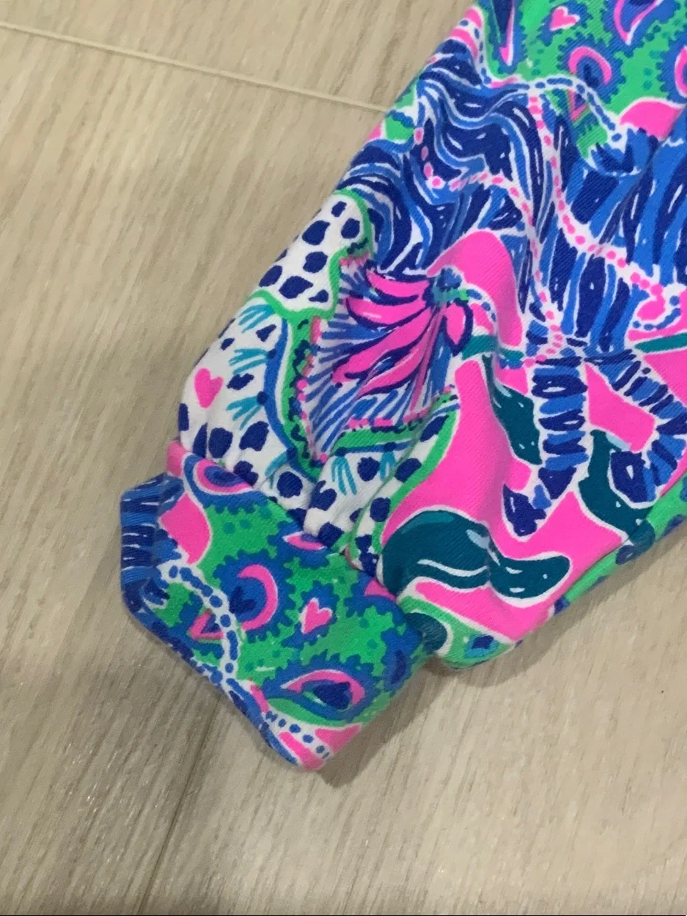 Lilly Pulitzer Pink, Blue & Green Tropical Print Top